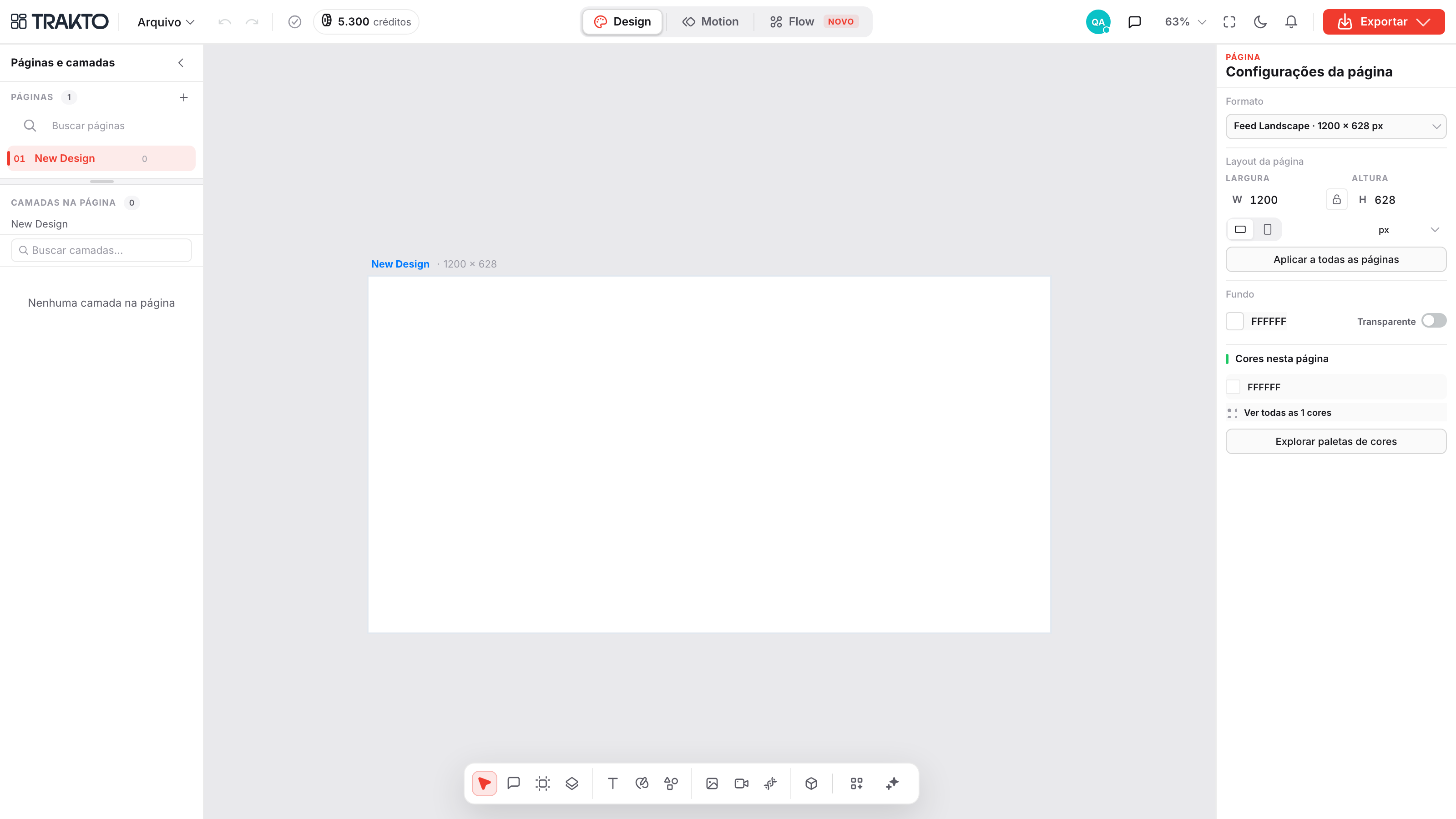 Editor profissional da Trakto com canvas e painéis
