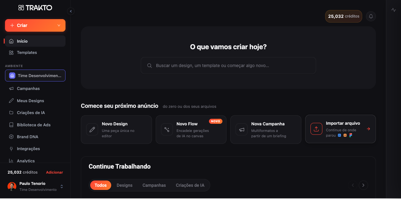 Home do Trakto — composer e recentes